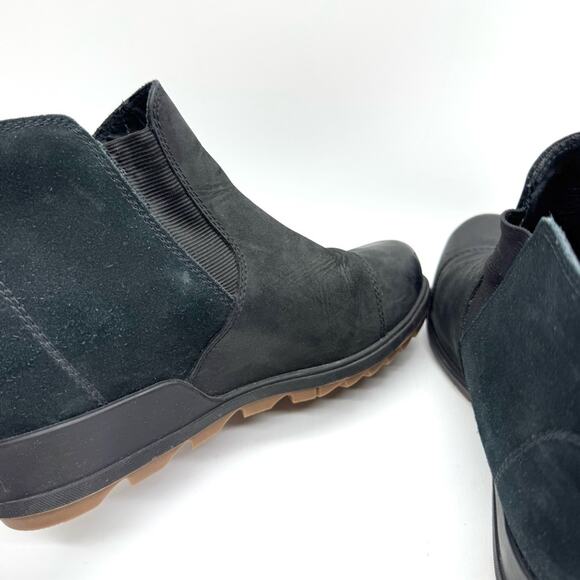 Sorel Evie Pull-On Wedge Bootie Black Leather/Suede Size 9.5 Outdoor Gorpcore - Picture 8 of 12